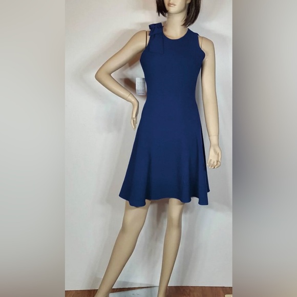 Eliza J Fit & Flare Blue Dress - Picture 6 of 9